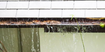 Clogged gutters. Forcewashing in Vancouver WA provides gutter sticks and gutter stick installation services to keep your gutters clean.