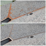 Before and after roof cleaning by Forcewashing, serving Portland OR & Vancouver WA