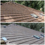 Roof cleaning before and after by Forcewashing in Portland OR & Vancouver WA